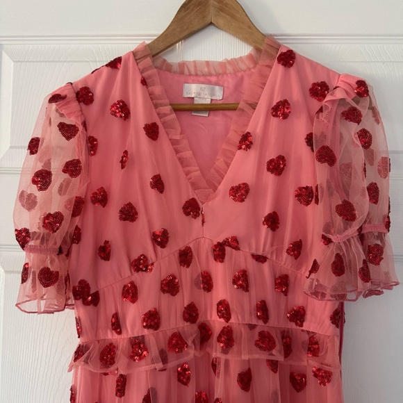 Rachel Parcell Sequin Hearts Tulle Midi Dress Size small - Picture 5 of 13